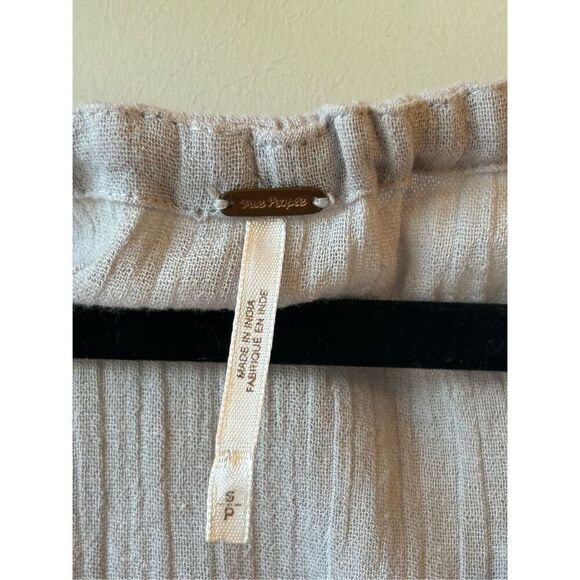 EUC Free People tunic dress gauzy 100% cotton size S smocked boho - Picture 3 of 7